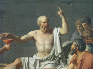 Socrates in Jacques-Louis Davids The Death of Socrates, 1787